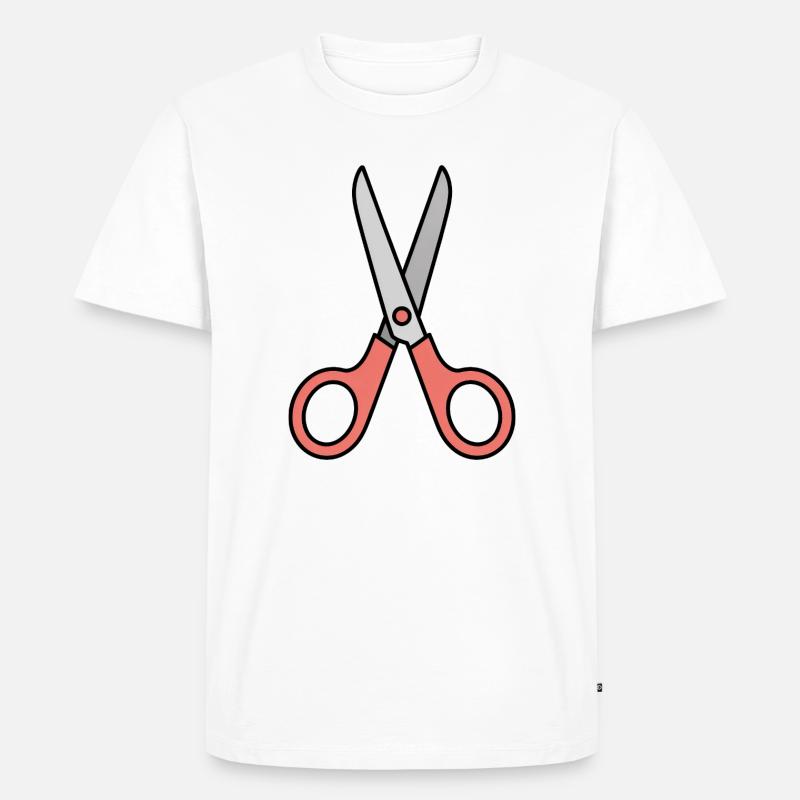 Schere - Comic-Schere - Männer Premium Bio T-Shirt - Weiß