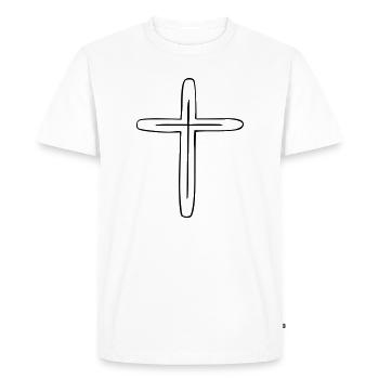 croix - T-shirt Premium bio Homme - blanc - Devant - Nico (187cm)