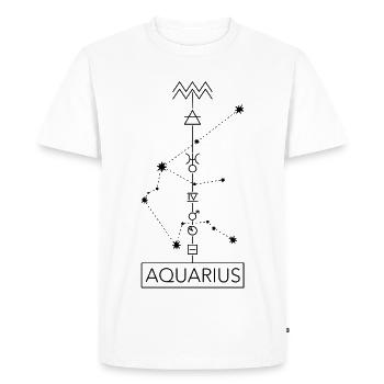 Verseau - Zodiaque du Verseau - noir - T-shirt Premium bio Homme - blanc - Devant - Nico (187cm)