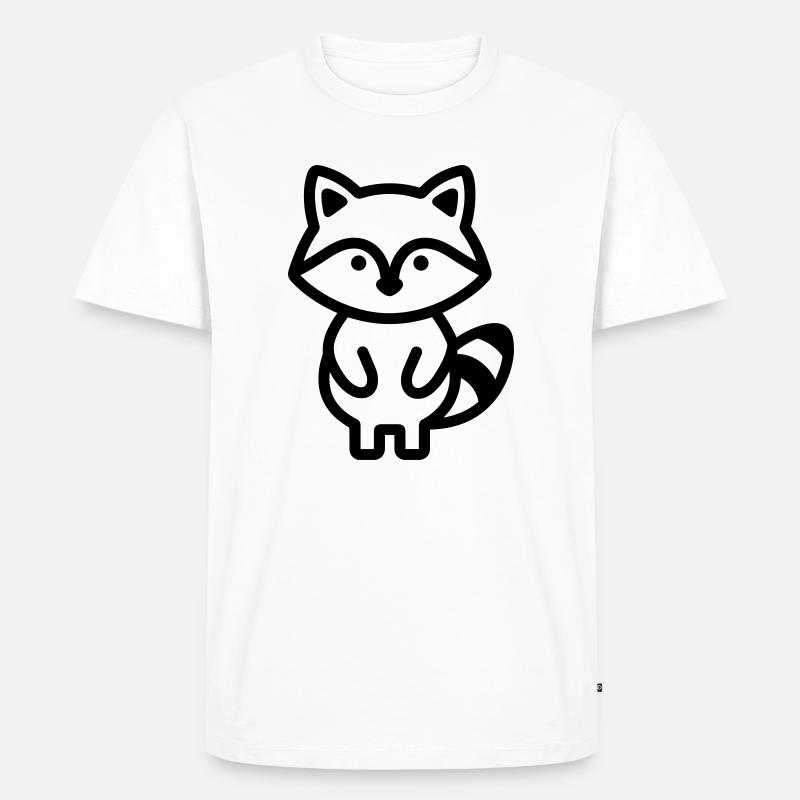 Waschbär - Männer Premium Bio T-Shirt - Weiß