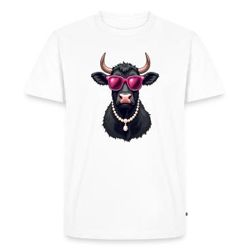 Vache - T-shirt Premium bio Homme - blanc - Devant - Nico (187cm)