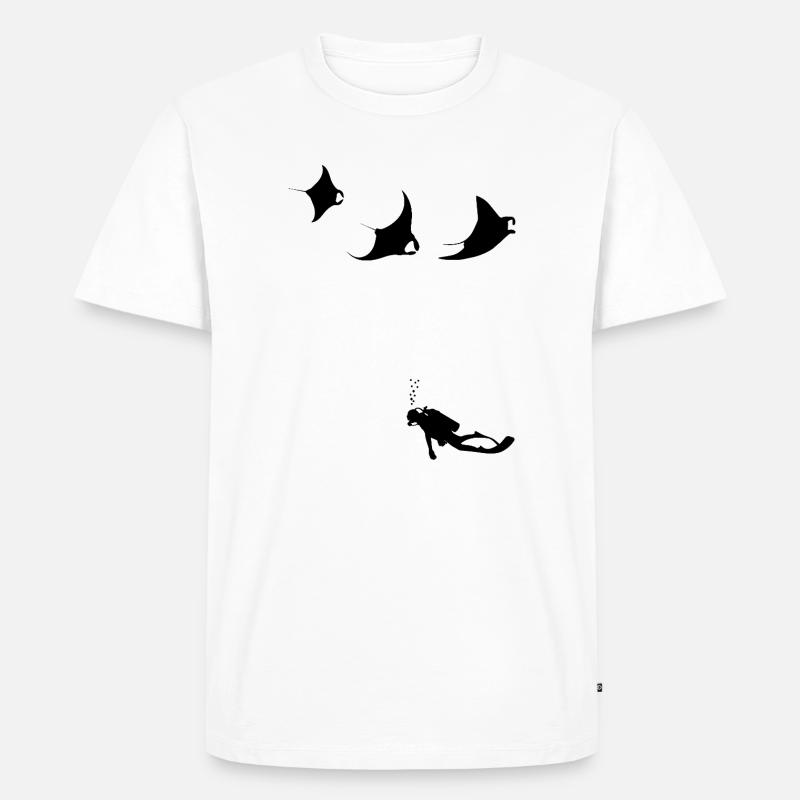 mantas_taucher - Männer Premium Bio T-Shirt - Weiß