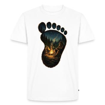 Bigfoot Camping Feu de Camp Empreinte - T-shirt Premium bio Homme - blanc - Devant - Nico (187cm)