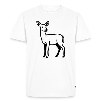Deer Silhouette Hunter Hunting Club Forester Forest - Men's Premium Organic T-Shirt - white - Front - Nico (187cm)
