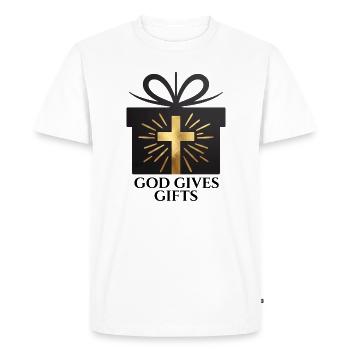 God Gives Gifts - black - Men's Premium Organic T-Shirt - white - Front - Nico (187cm)