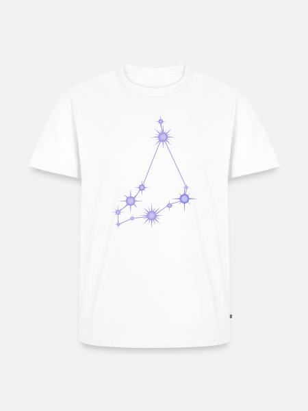 Steinbock-Sternen-Sternbild Tierkreiszeichen Lila - Männer Premium Bio T-Shirt - Weiß