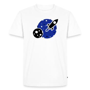 fusée - T-shirt Premium bio Homme - blanc - Devant - Nico (187cm)