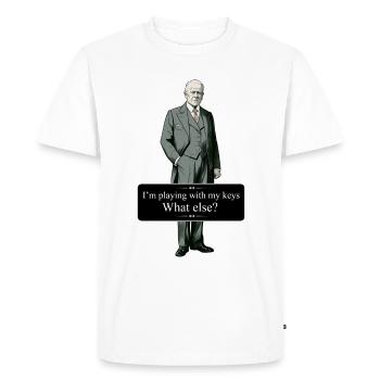 I'm playing with my keys... WHAT ELSE? - Men's Premium Organic T-Shirt - white - Front - Nico (187cm)