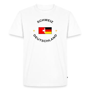 Drapeau de la Suisse et de l’Allemagne - T-shirt Premium bio Homme - blanc - Devant - Nico (187cm)