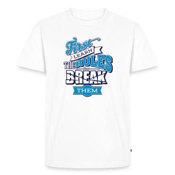 break the rules - Men's Premium Organic T-Shirt - white - Front - Nico (187cm)