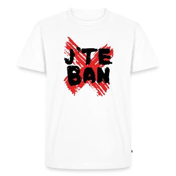 J'te ban - T-shirt Premium bio Homme - blanc - Devant - Nico (187cm)