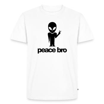 alien_peace_bro_f1 - Men's Premium Organic T-Shirt - white - Front - Nico (187cm)