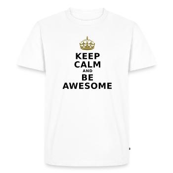 GARDEZ LE CALME ET ÊTRE IMPRESSIONNANT - T-shirt Premium bio Homme - blanc - Devant - Nico (187cm)