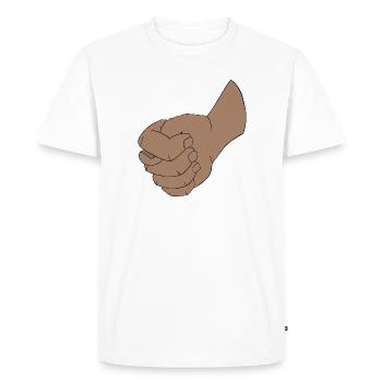 Signe de main de figue de rap hip hop - T-shirt Premium bio Homme - blanc - Devant - Nico (187cm)