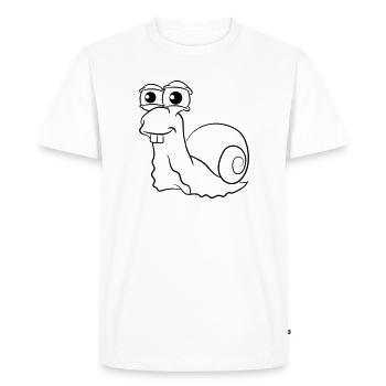 Escargot drôle joie - T-shirt Premium bio Homme - blanc - Devant - Nico (187cm)