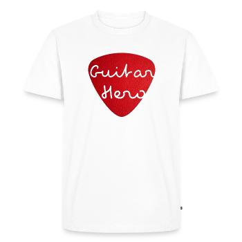 Guitar Hero - Leather - Men's Premium Organic T-Shirt - white - Front - Nico (187cm)