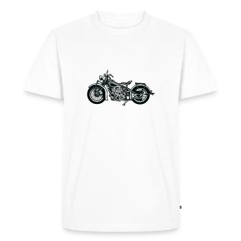 Moto Vintage Moto Vintage Moto Vintage Moto - T-shirt Premium bio Homme - blanc - Devant - Nico (187cm)