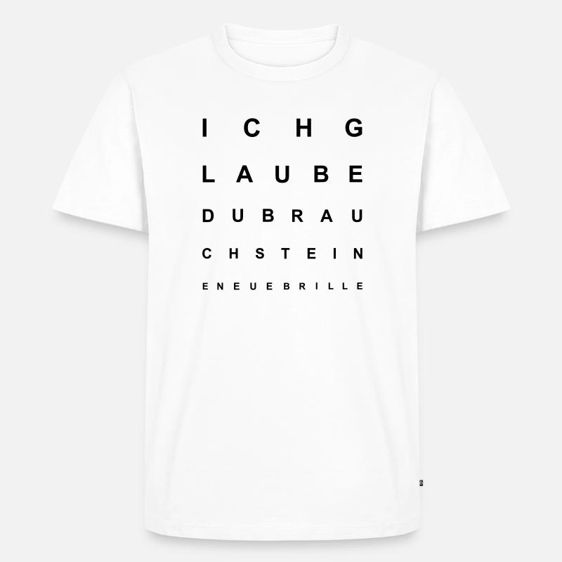 Optiker Sehtest Optiker Geschenk Augenarzt - Männer Premium Bio T-Shirt - Weiß