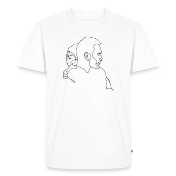 Étreinte - T-shirt Premium bio Homme - blanc - Devant - Nico (187cm)
