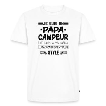 Je suis un papa campeur t-shirt humour - T-shirt Premium bio Homme - blanc - Devant - Nico (187cm)