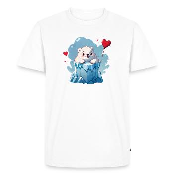 Offrez à ces adorables ours polaires un cadeau de Saint-Valentin - T-shirt Premium bio Homme - blanc - Devant - Nico (187cm)