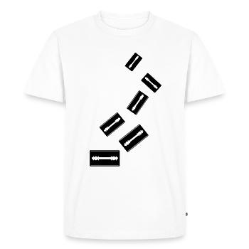 Razor Blade Icon Icon - Men's Premium Organic T-Shirt - white - Front - Nico (187cm)
