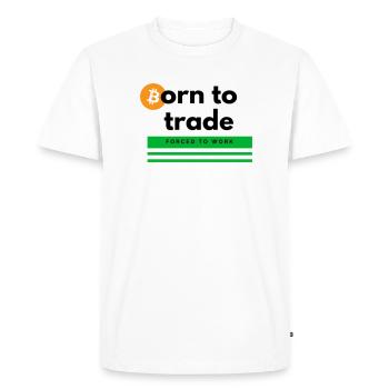 Né pour le commerce - T-shirt Premium bio Homme - blanc - Devant - Nico (187cm)