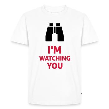 I'm Watching You - Men's Premium Organic T-Shirt - white - Front - Nico (187cm)