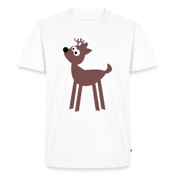 cerf - T-shirt Premium bio Homme - blanc - Devant - Nico (187cm)