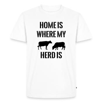 La maison est l’endroit où mon troupeau est des vaches d’élevage vache - T-shirt Premium bio Homme - blanc - Devant - Nico (187cm)