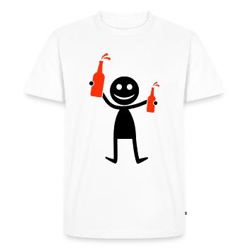 Silhouette de fête de la bière - T-shirt Premium bio Homme - blanc - Devant - Nico (187cm)