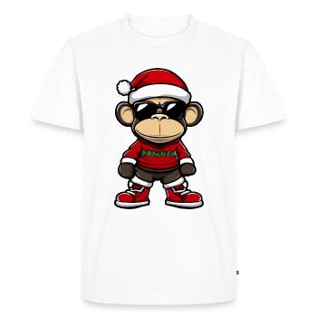 Singe Noël Noël - T-shirt Premium bio Homme - blanc - Devant - Nico (187cm)