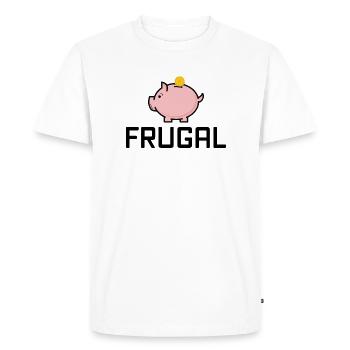 Frugal - Le frugalisme frugaliste sauve la tirelire - T-shirt Premium bio Homme - blanc - Devant - Nico (187cm)