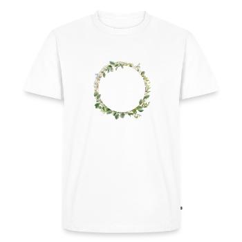 Couronne d’eucalyptus, personnalisable - T-shirt Premium bio Homme - blanc - Devant - Nico (187cm)