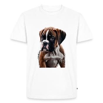 Chiot boxer - T-shirt Premium bio Homme - blanc - Devant - Nico (187cm)