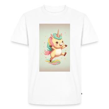 Bébé licorne heureux - T-shirt Premium bio Homme - blanc - Devant - Nico (187cm)