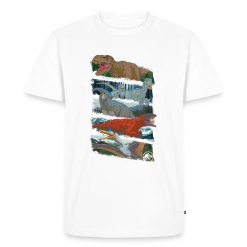 Jurassic World De Nombreux Dinosaures Différents - T-shirt Premium bio Homme - blanc - Devant - Nico (187cm)