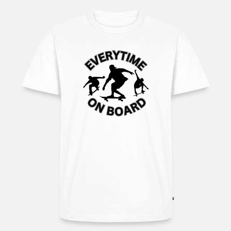 EVERYTIME ON BOARD - Männer Premium Bio T-Shirt - Weiß