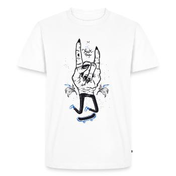 Hands for Trip - Men's Premium Organic T-Shirt - white - Front - Nico (187cm)