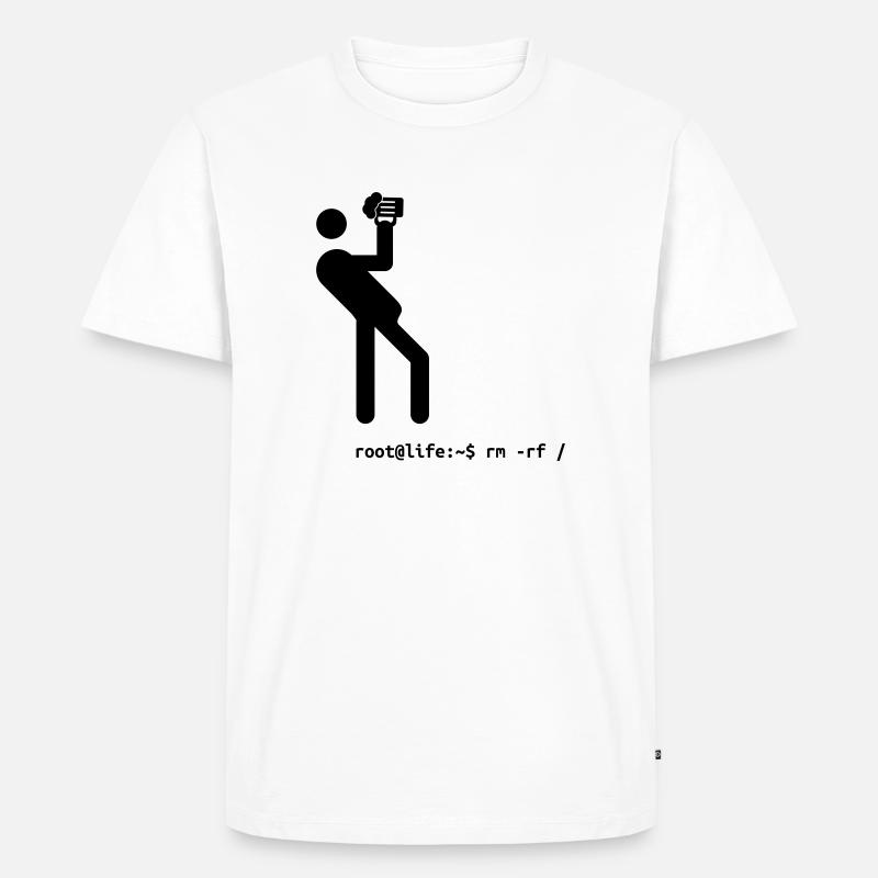 root Befehl rm -rf / - Männer Premium Bio T-Shirt - Weiß
