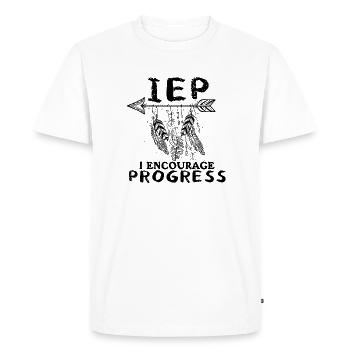 J’encourage le progrès - T-shirt Premium bio Homme - blanc - Devant - Nico (187cm)