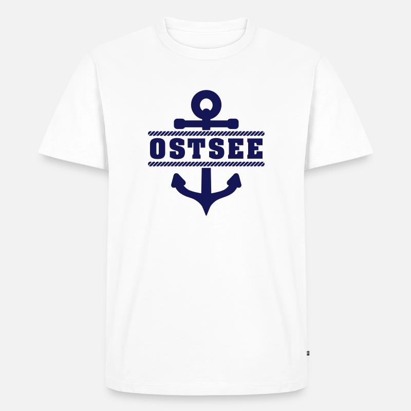 Ostsee mit Anker - Männer Premium Bio T-Shirt - Weiß