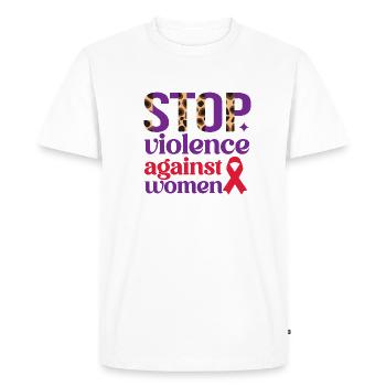 Stop violence against women - Men's Premium Organic T-Shirt - white - Front - Nico (187cm)