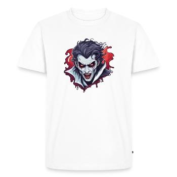 Vampire / Dracula / Suceur de sang / Halloween / Mythe - T-shirt Premium bio Homme - blanc - Devant - Nico (187cm)