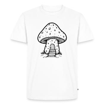 Illustration de maison champignon mignonne - T-shirt Premium bio Homme - blanc - Devant - Nico (187cm)
