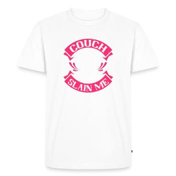 Canapé, tu m’as tué - T-shirt Premium bio Homme - blanc - Devant - Nico (187cm)