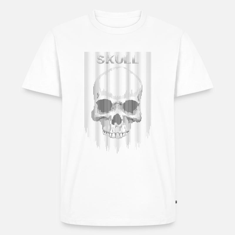 Der Totenkopf in Schwarz - Männer Premium Bio T-Shirt - Weiß