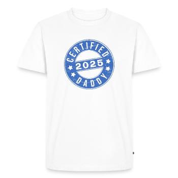 Certifié Papa 25 Papa Papa 2025 - T-shirt Premium bio Homme - blanc - Devant - Nico (187cm)