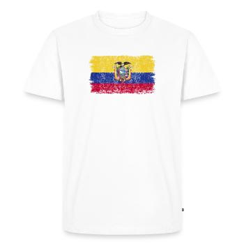 Équateur Drapeau Équateur Drapeau Équateur - T-shirt Premium bio Homme - blanc - Devant - Nico (187cm)