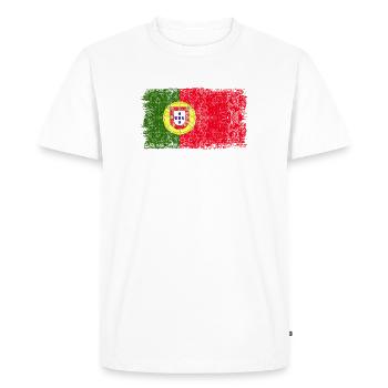 Drapeau portugais Portugal Drapeau portugais - T-shirt Premium bio Homme - blanc - Devant - Nico (187cm)